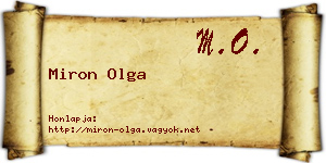 Miron Olga névjegykártya